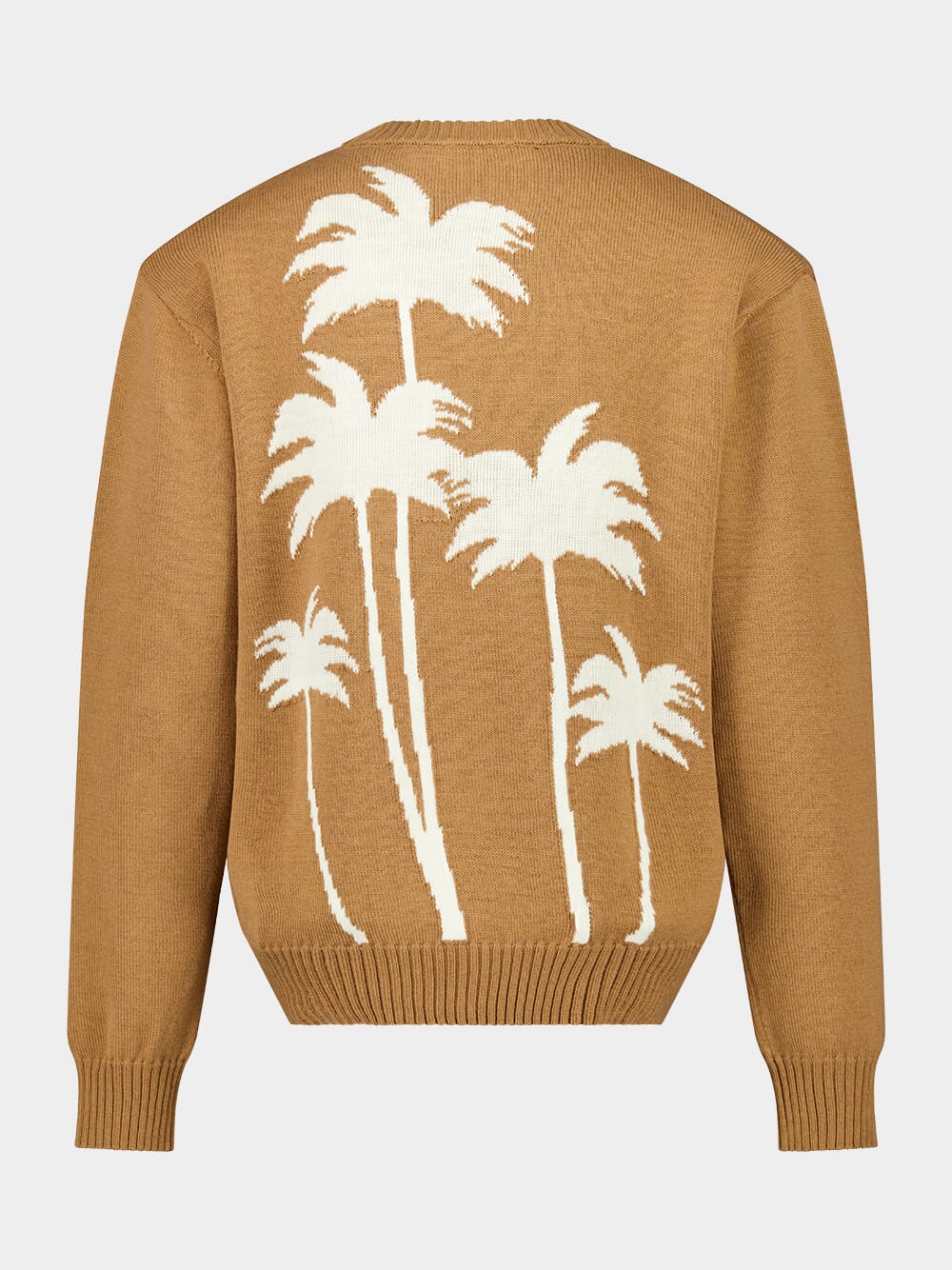 Camel Palm Tree Intarsia Crewneck Jumper