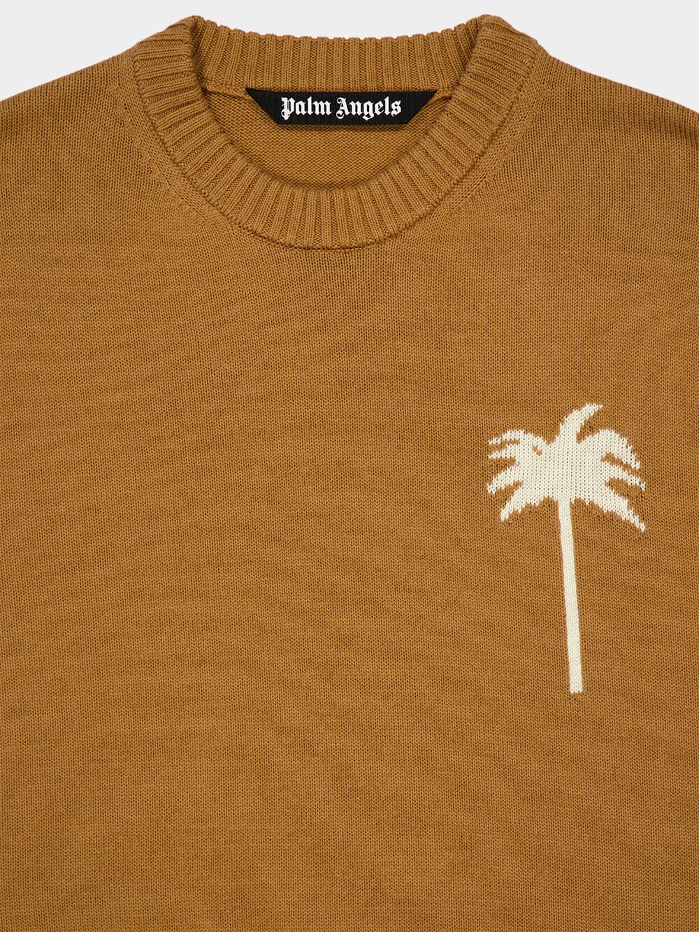 Camel Palm Tree Intarsia Crewneck Jumper