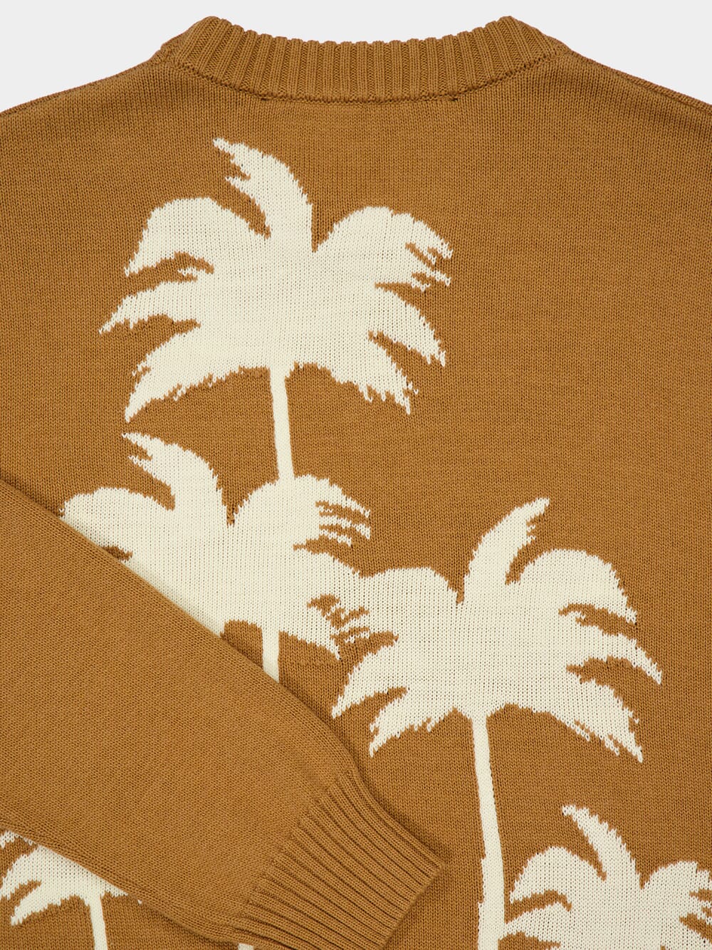 Camel Palm Tree Intarsia Crewneck Jumper