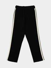 Palm Angels Black Track Pants with Classic Logo Knit Embroidery
