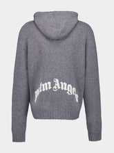 Palm Angels Grey Hooded Zipped Knit Jacket