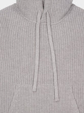 Palm Angels Grey Melange Hooded Wool Knit Sweatshirt