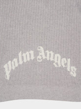 Palm Angels Grey Melange Hooded Wool Knit Sweatshirt