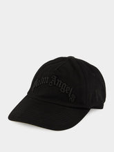 Palm Angels Black Cap with Tonal Curved Logo Embroidery