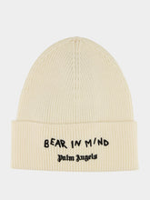 Palm Angels Off-White Beanie with Bear in Mind Embroidery