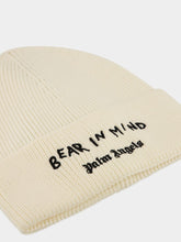 Palm Angels Off-White Beanie with Bear in Mind Embroidery