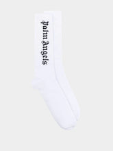 Palm Angels Intarsia-Knit White Logo Socks