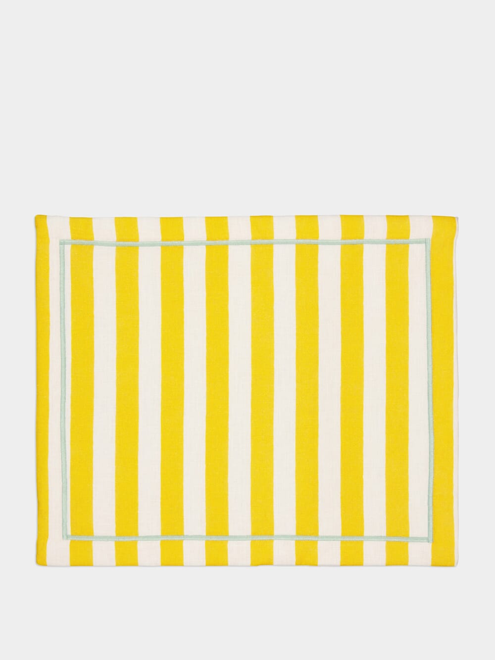 Set of 2 Yellow Striped Italian Linen Placemats