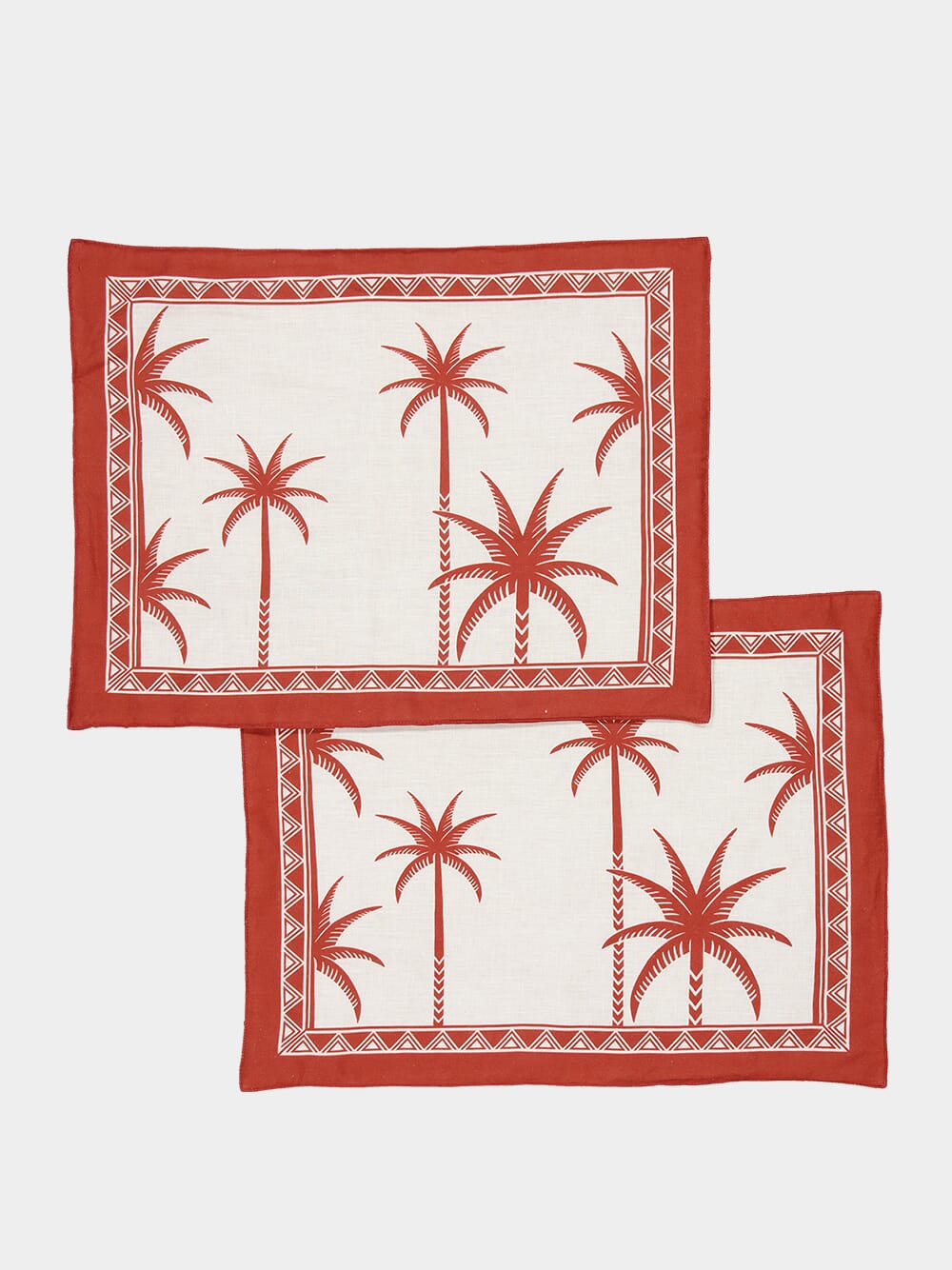 Set of 2 Palm Tree Italian Linen Placemats