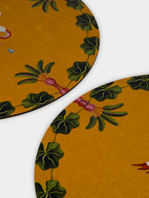 La DoubleJ Spirit Stork Saffron Round Placemats Set of 2