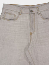 Palm Angels Light Grey Loose Fit Jeans with Curved Logo