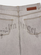 Palm Angels Light Grey Loose Fit Jeans with Curved Logo