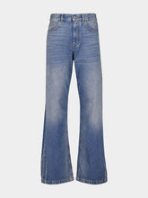 Palm Angels Light Blue Lasered Logo Denim Pants