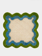 Coro Cora Green and Blue Wavy Iraca Palm Placemat
