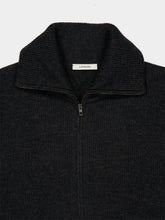 Lemaire Ash Melange Virgin Wool Zipped Cardigan