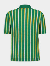 Striped Crochet Polo Shirt