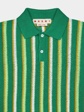 Marni Striped Crochet Polo Shirt