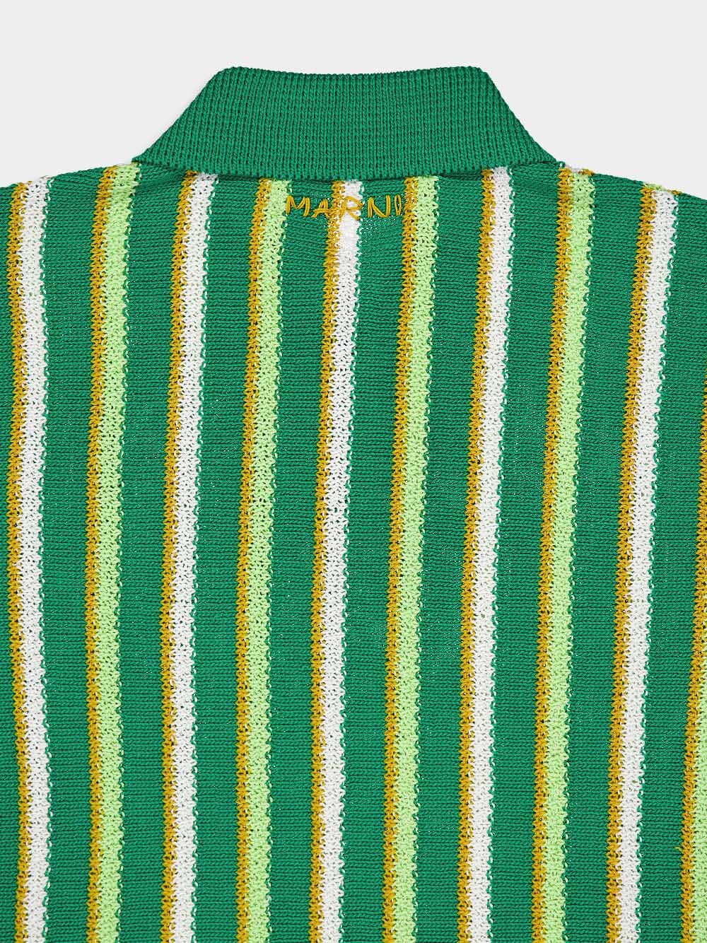 Striped Crochet Polo Shirt