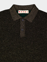 Marni Black Wool Polo Sweater with Lurex