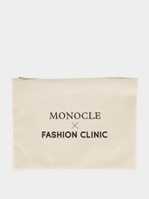 Monocle Ecru Logo Cotton Zip Pouch