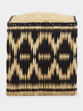 Fantasia Arte Wicker Black Pouffe