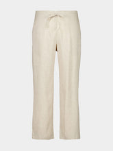 Spiritum Tulum Cream Palmeta Linen Long Formal Pants