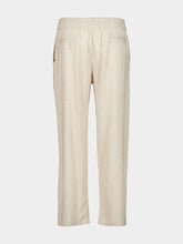 Spiritum Tulum Cream Palmeta Linen Long Formal Pants