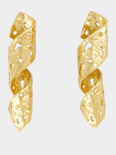Paola Sighinolfi Ribbon 18K Gold Textured Earrings