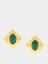 Paola Sighinolfi Sasa Gold-Plated Earrings with Green Stones