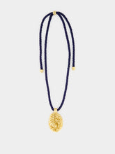 Paola Sighinolfi Era Gold Pendant Necklace with Aubergine Cord
