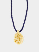 Paola Sighinolfi Era Gold Pendant Necklace with Aubergine Cord