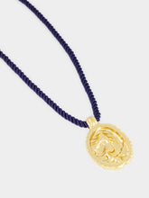 Paola Sighinolfi Era Gold Pendant Necklace with Aubergine Cord