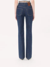 Valentino Garavani Dark Blue Denim Trousers with Logo Buttons