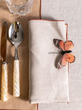 Borgo Delle Tovaglie Filo Linen Napkin in Sea Salt and Terracotta