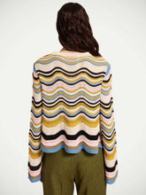 La DoubleJ Green and Pink Chevron Crop Sweater