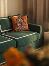 House of Capricorn Luis Green Linen Three-Seater Sofa