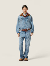 Miu Miu Sapphire Blue Denim Suede Blouson Jacket