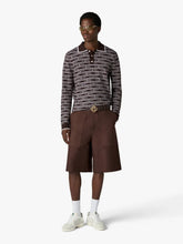 Casablanca Dark Brown Knit Logo Long Sleeve Polo Shirt