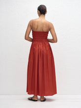 Matteau Tomato Shirred Bodice Midi Dress