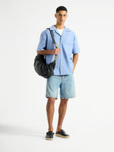 Balmain Blue Vintage Herringbone Poplin Shirt