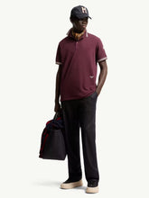 Moncler Burgundy Striped Trim Polo Shirt