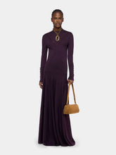 Rabanne Eggplant Wool Knit Maxi Skirt