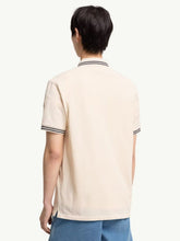 Moncler Ivory Striped Trim Cotton Polo Shirt