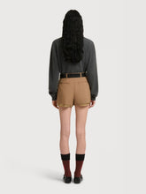 Marni Biscuit Brown Wool Shorts with Exposed Lining