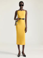 Givenchy Golden Yellow Crepe Cady Midi Dress