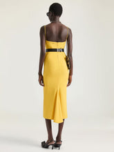 Givenchy Golden Yellow Crepe Cady Midi Dress