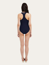 Ferragamo Navy Gancini One-Piece Swimsuit
