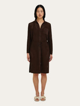 Ferragamo Espresso Brown Knitted Shirt Dress