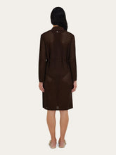 Ferragamo Espresso Brown Knitted Shirt Dress