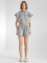 Fendi Grey Sleeveless Cropped Hooded Sweatshirt